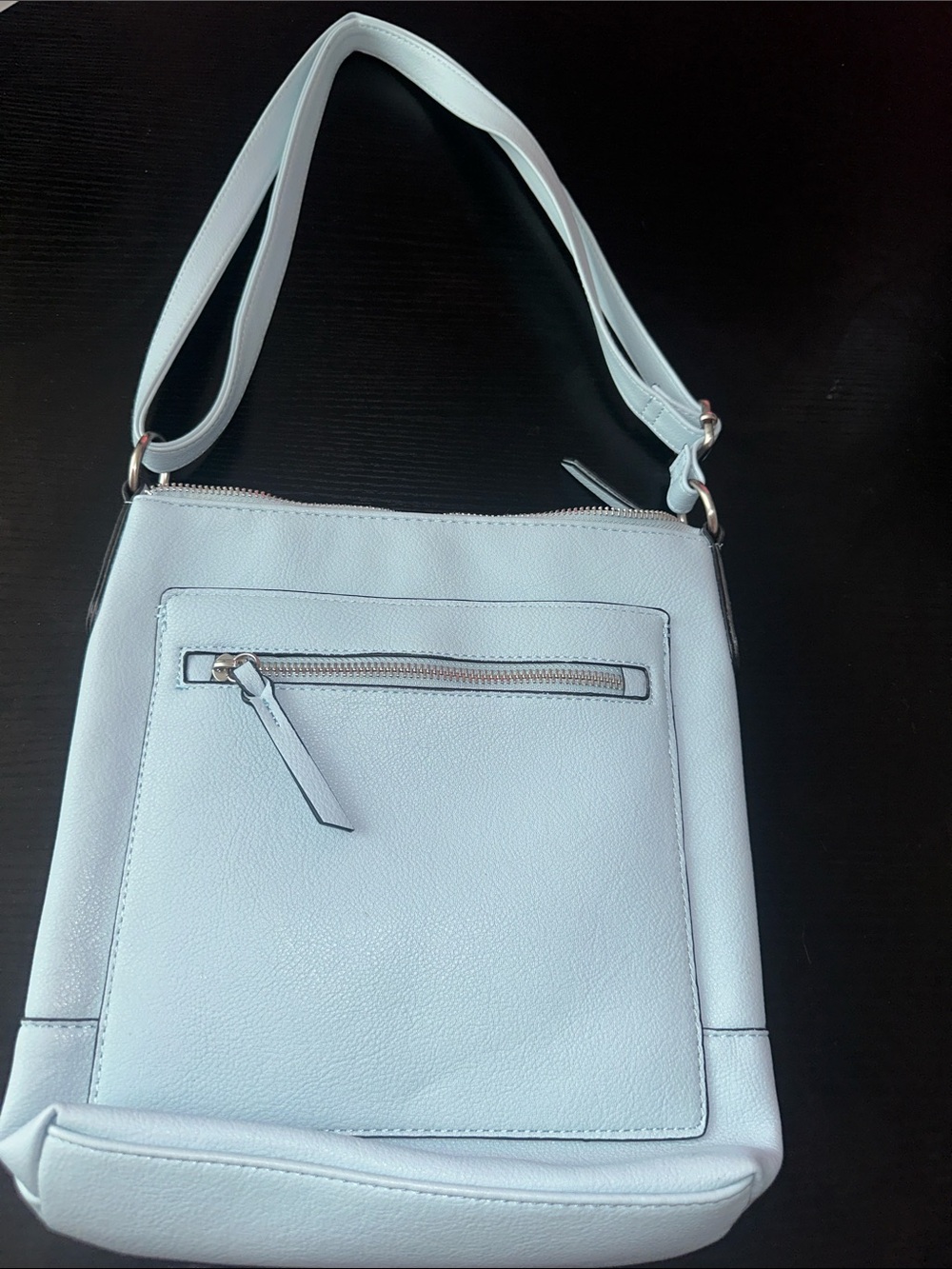Light Blue Women's Shoulder Bag - Classic Minimalist Style